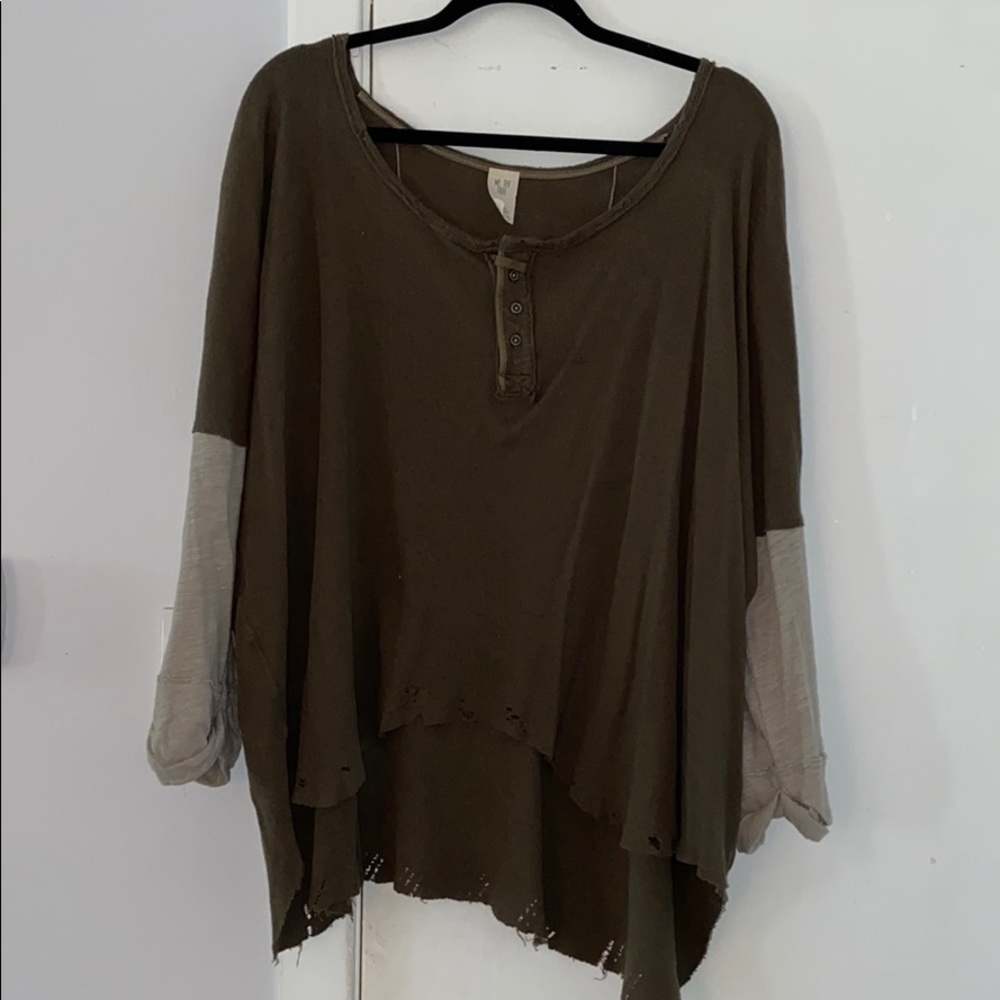 Free People Olive Shirt